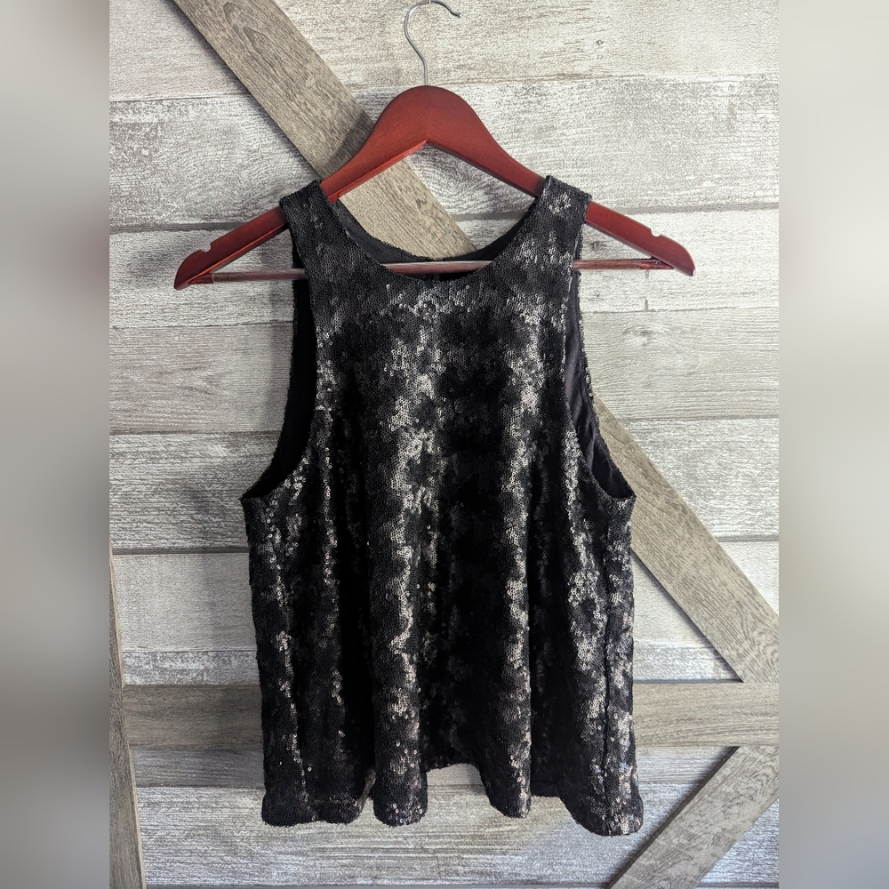 Aritzia Talula Sequined Open-Back Party Top
